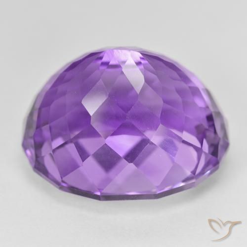 Amatista Violeta vívido natural de 33.44 ct, Ovalada, VVS-VS