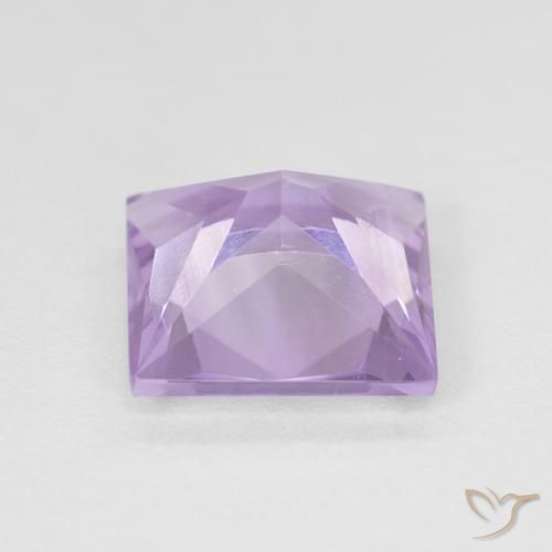 Amatista Violeta rosáceo claro natural de 1.84 ct, Cuadrado, VS