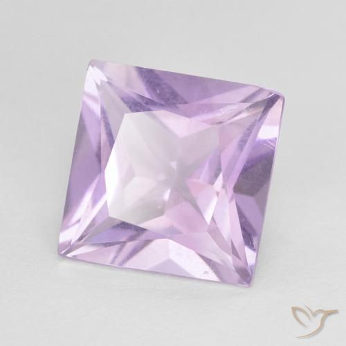 Amatista Violeta rosáceo claro natural de 2.08 ct, Cuadrado, VS