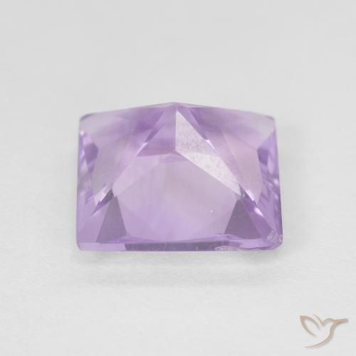 Amatista Violeta rosáceo claro natural de 2.08 ct, Cuadrado, VS