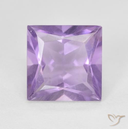 2.35ct Natural Violeta rosáceo claro Amatista, Cuadrado, VVS
