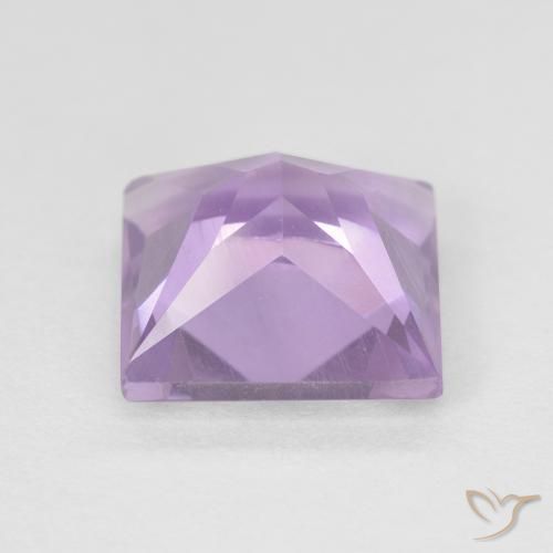 Amatista Violeta rosáceo claro natural de 2.35 ct, Cuadrado, VVS