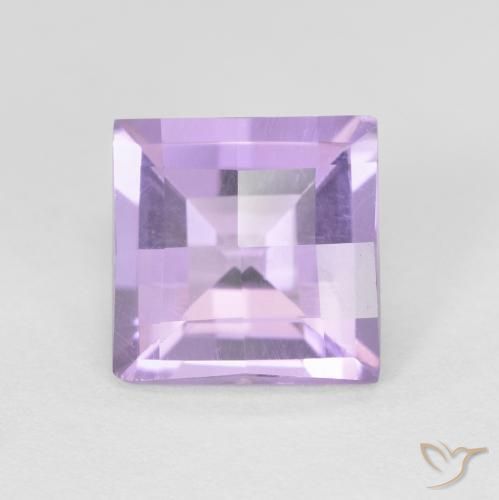 1.38ct Natural Violeta rosáceo claro Amatista, Cuadrado, VVS-VS