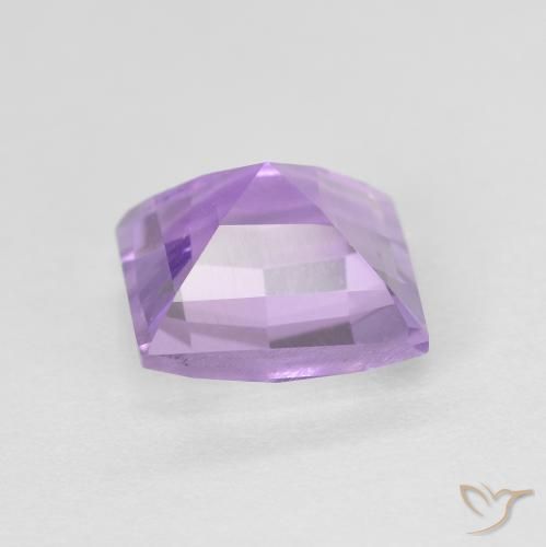 Amatista Violeta rosáceo claro natural de 1.38 ct, Cuadrado, VVS-VS