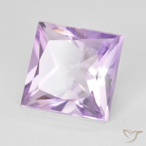 Amatista Violeta medio natural de 4.33 ct, Cuadrado, VVS
