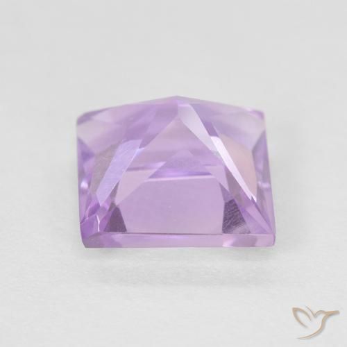 Amatista Violeta rosado medio natural de 1.55 ct, Cuadrado, VVS