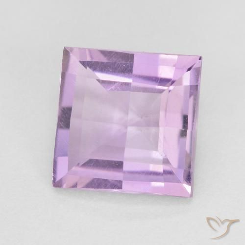Amatista Violeta rosáceo claro natural de 1.71 ct, Cuadrado, VVS