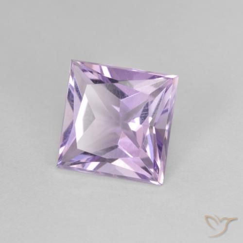 Amatista Violeta claro natural de 1.93 ct, Cuadrado, VS