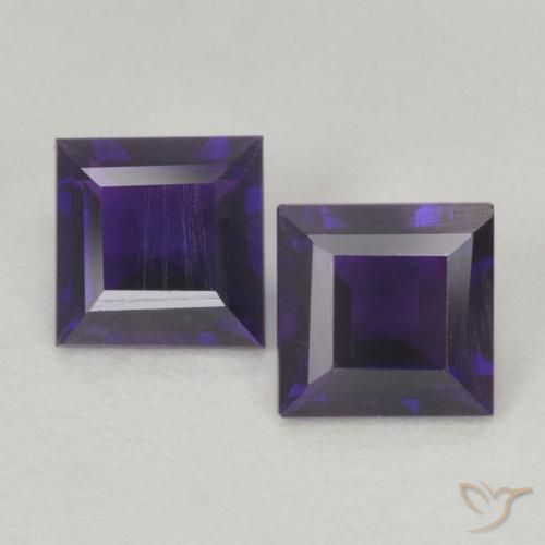 0.86ctw Natural Violeta oscuro Amatista, Cuadrado, VS