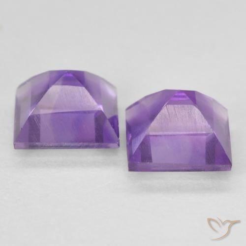 Gemas de Amatista Violeta intenso natural de 0.94 ct, Cuadrado, VS