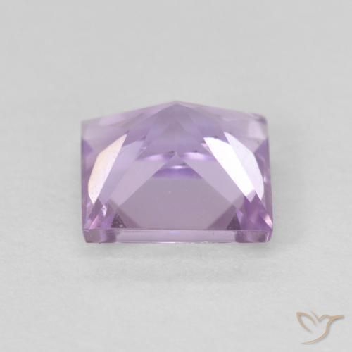 Amatista Violeta rosáceo claro natural de 1.06 ct, Cuadrado, VS