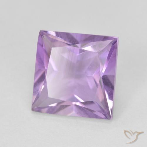 Amatista Violeta rosado medio natural de 2.32 ct, Cuadrado, VS
