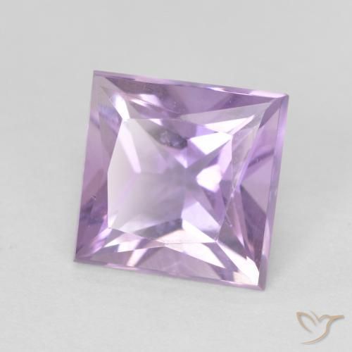 Amatista Violeta claro natural de 1.97 ct, Cuadrado, VS