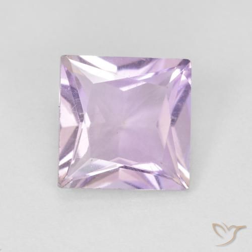 1.35ct Natural Violeta rosáceo claro Amatista, Cuadrado, VS