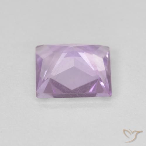 Amatista Violeta rosáceo claro natural de 1.35 ct, Cuadrado, VS