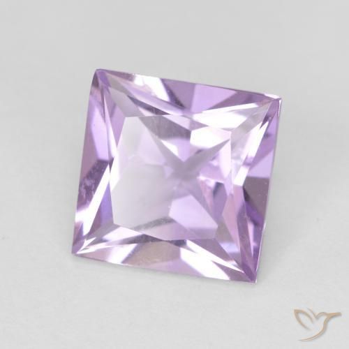 Amatista Violeta claro natural de 2.03 ct, Cuadrado, VS