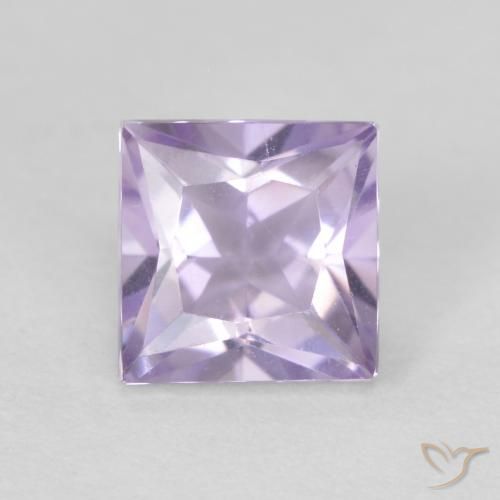 0.66ct Natural Violeta claro Amatista, Cuadrado, VVS-VS