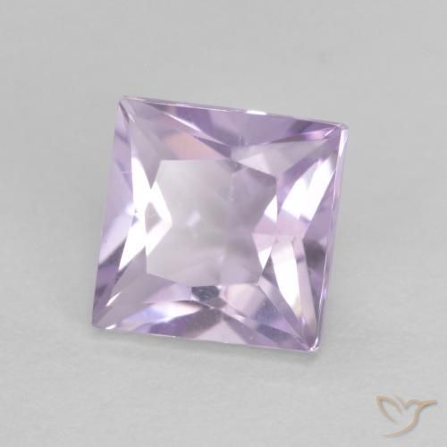 Amatista Violeta claro natural de 0.66 ct, Cuadrado, VVS-VS