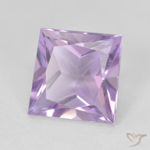 Amatista Violeta claro natural de 3.09 ct, Cuadrado, VVS