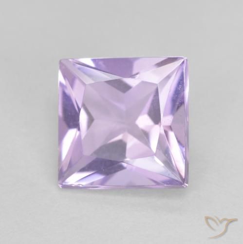 0.97ct Natural Violeta claro Amatista, Cuadrado, VVS