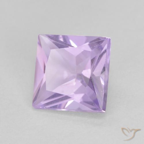 Amatista Violeta claro natural de 0.97 ct, Cuadrado, VVS