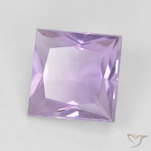 Amatista Violeta claro natural de 1.23 ct, Cuadrado, VVS