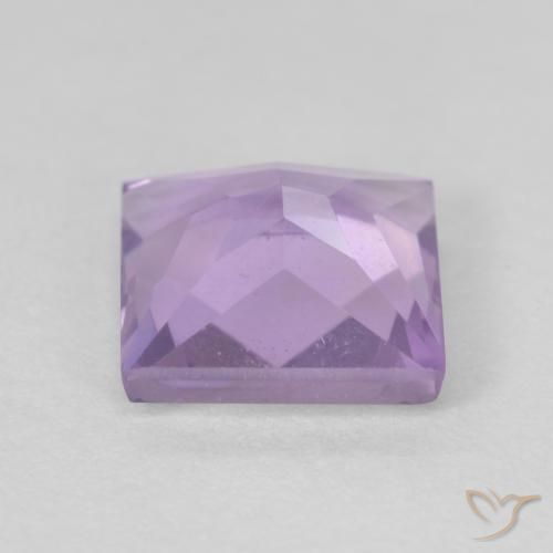 Amatista Violeta claro natural de 1.23 ct, Cuadrado, VVS