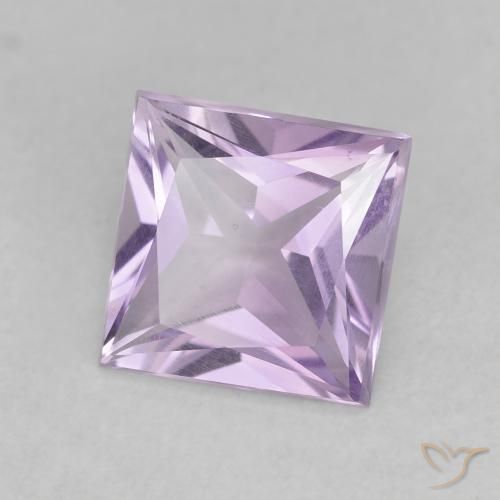 Amatista Violeta claro natural de 1.80 ct, Cuadrado, VVS