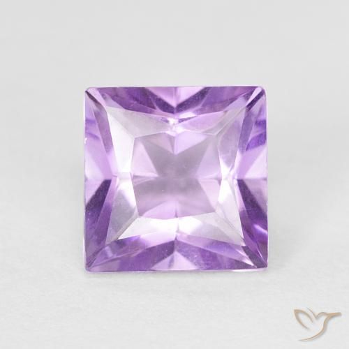 1.08ct Natural Violeta iris rosáceo Amatista, Cuadrado, VVS