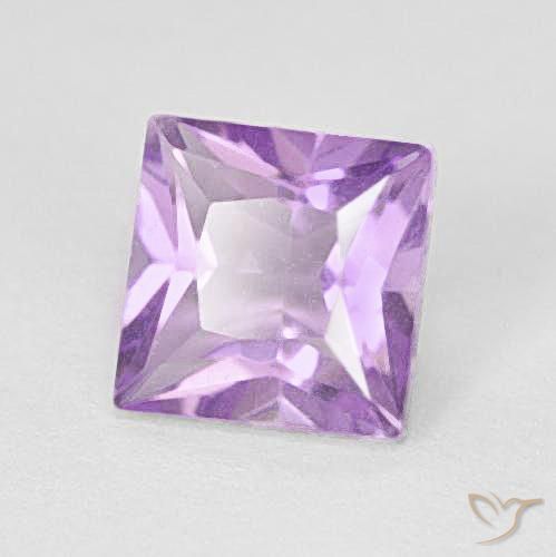 Amatista Violeta iris rosáceo natural de 1.08 ct, Cuadrado, VVS