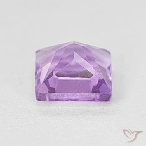 Amatista Violeta iris rosáceo natural de 1.08 ct, Cuadrado, VVS