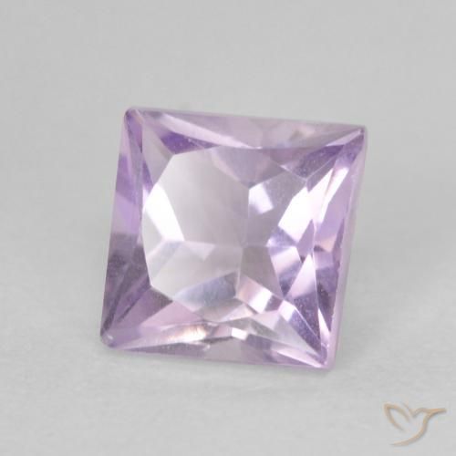 Amatista Violeta claro natural de 1.11 ct, Cuadrado, VVS-VS