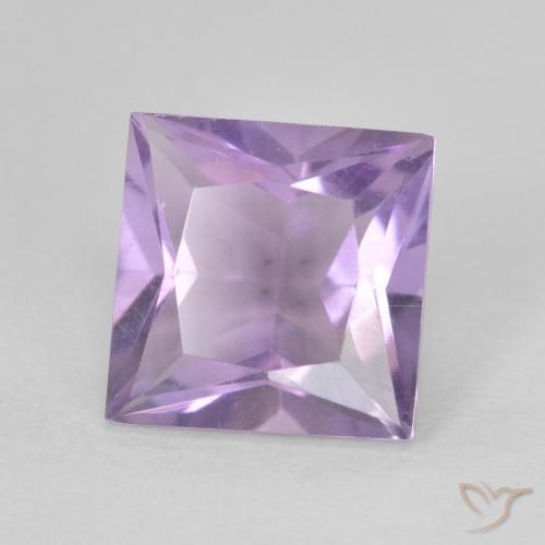 Amatista Violeta rosado medio natural de 2.29 ct, Cuadrado, VVS-VS