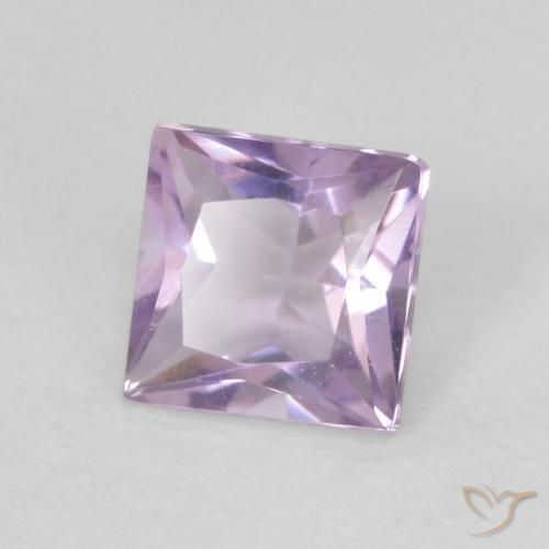Amatista Violeta claro natural de 0.62 ct, Cuadrado, VVS
