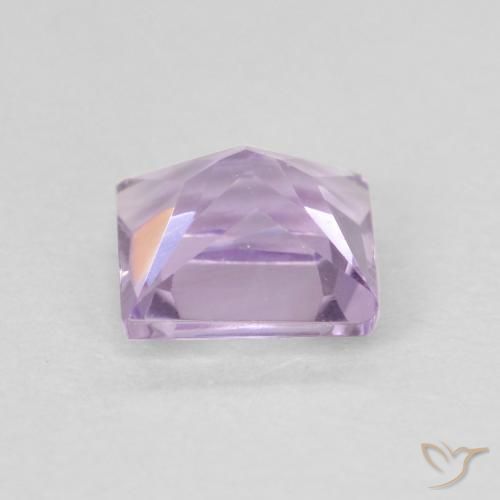 Amatista Violeta claro natural de 0.62 ct, Cuadrado, VVS