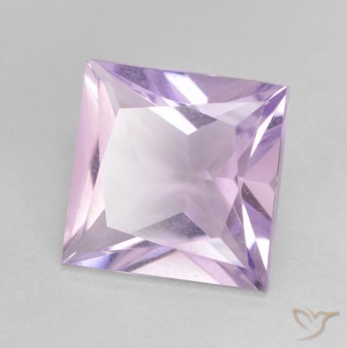 Amatista violeta claro natural de 2,82 ct, cuadrado, VVS-VS
