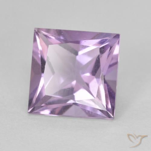 Amatista Violeta rosado medio natural de 2.27 ct, Cuadrado, VVS-VS