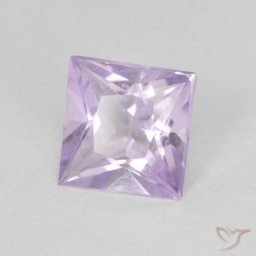 Amatista Violeta claro natural de 0.79 ct, Cuadrado, VVS-VS