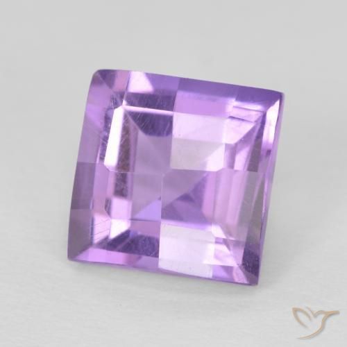 Amatista Violeta medio natural de 1.84 ct, Cuadrado, VVS-VS