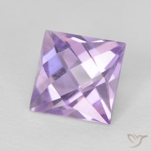 Amatista Violeta rosado natural de 1.25 ct, Cuadrado, VVS-VS