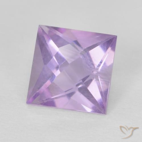 Amatista Violeta rosado natural de 1.21 ct, Cuadrado, VVS-VS