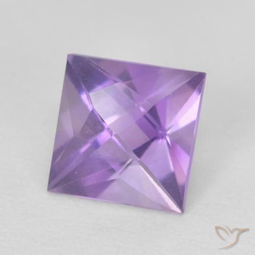 Amatista Violeta medio natural de 1.14 ct, Cuadrado, VVS-VS