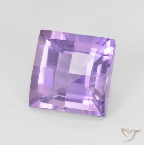 Amatista Violeta rosado natural de 1.86 ct, Cuadrado, VS