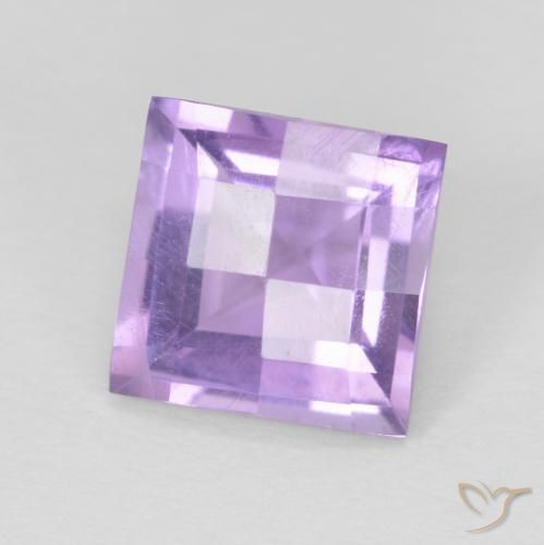 Amatista Violeta medio natural de 1.75 ct, Cuadrado, VVS-VS