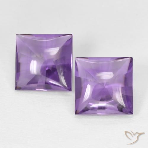 4.38ctw Natural Medium Light-Violet Amatista, Cuadrado, Transparente