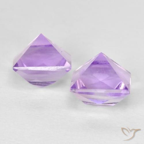 Gemas de Amatista Violeta medio natural de 2.49 ct, Cuadrado, VVS-VS