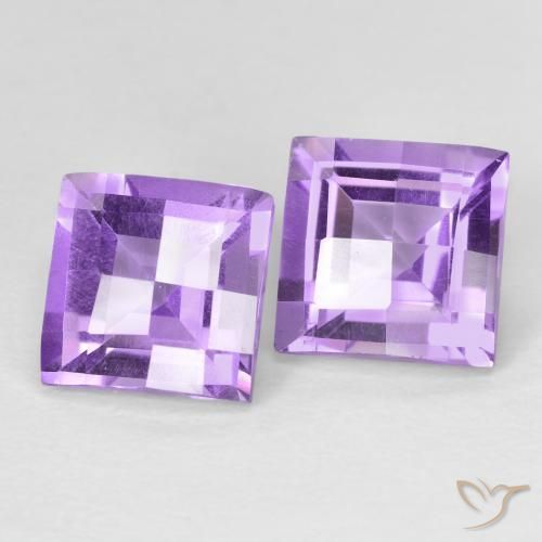 Gemas de Amatista Violeta medio natural de 3.56 ct, Cuadrado, VVS-VS