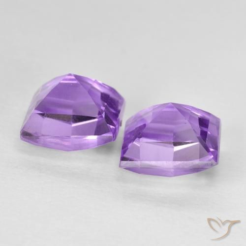 Gemas de Amatista Violeta medio natural de 3.56 ct, Cuadrado, VVS-VS