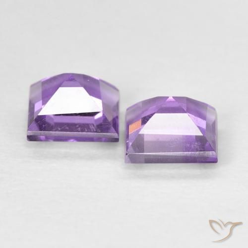 Gemas de Amatista Medium Dark-Violet natural de 0.87 ct, Cuadrado, VVS-VS