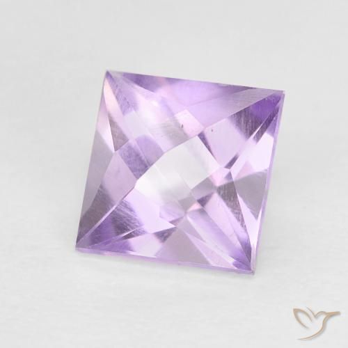 Amatista Violeta medio natural de 1.18 ct, Cuadrado, VVS